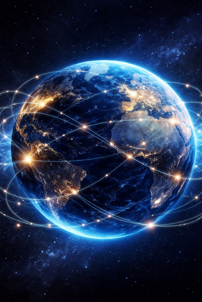 Planeta Terra conectado pela Internet