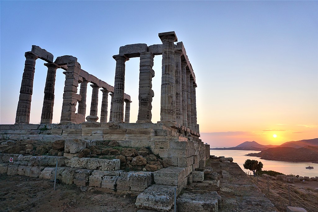 Templo de Poseidon ao pôr do Sol, Sounion 