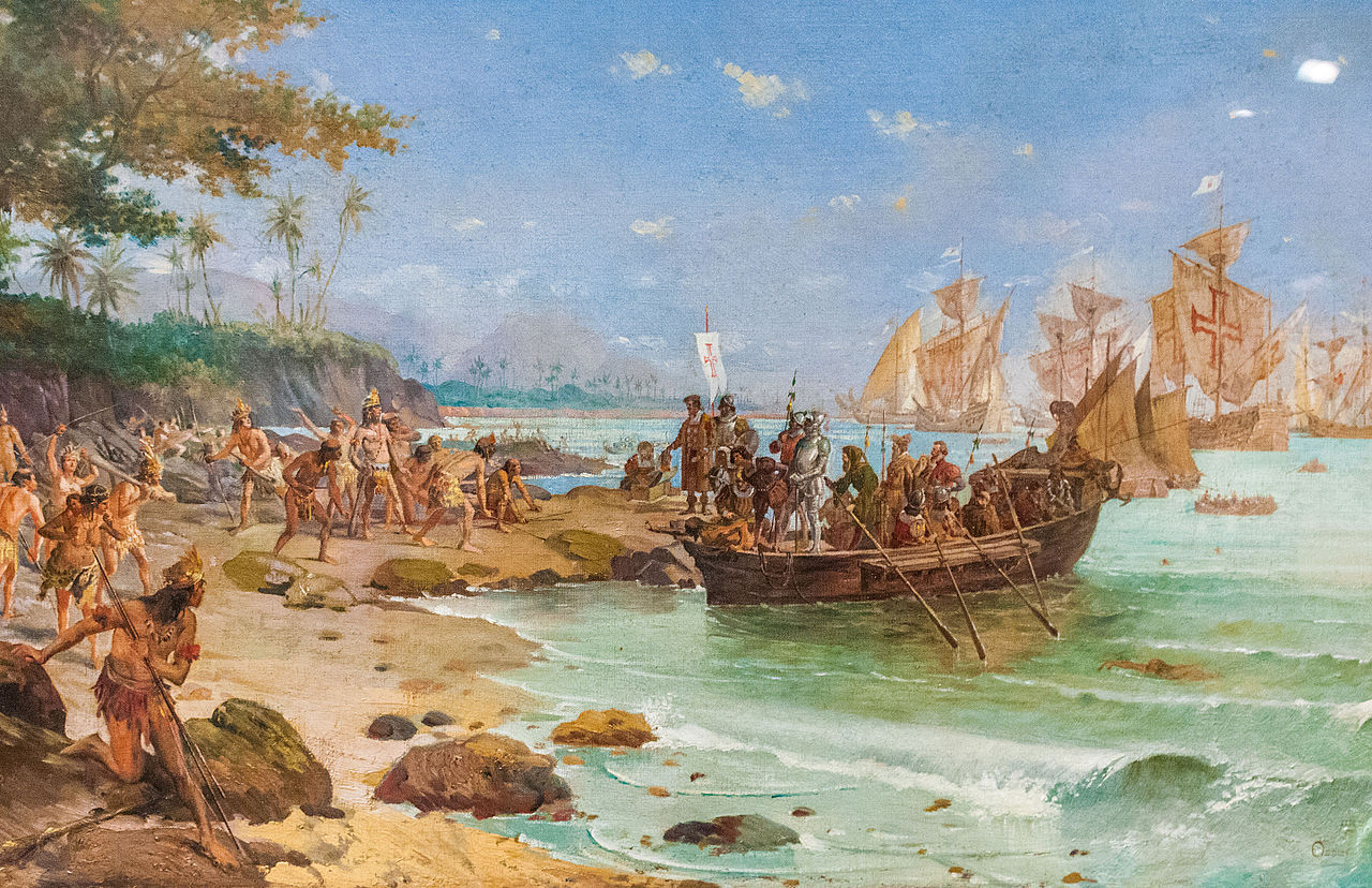 Desembarque de Pedro Álvares Cabral em Porto Seguro em 1500 por Oscar Pereira da Silva