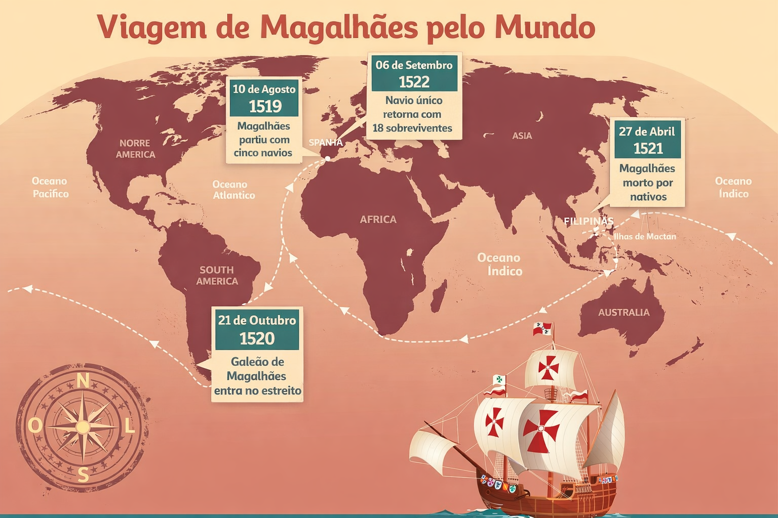 Viafem de Magalhães ao redor do globo