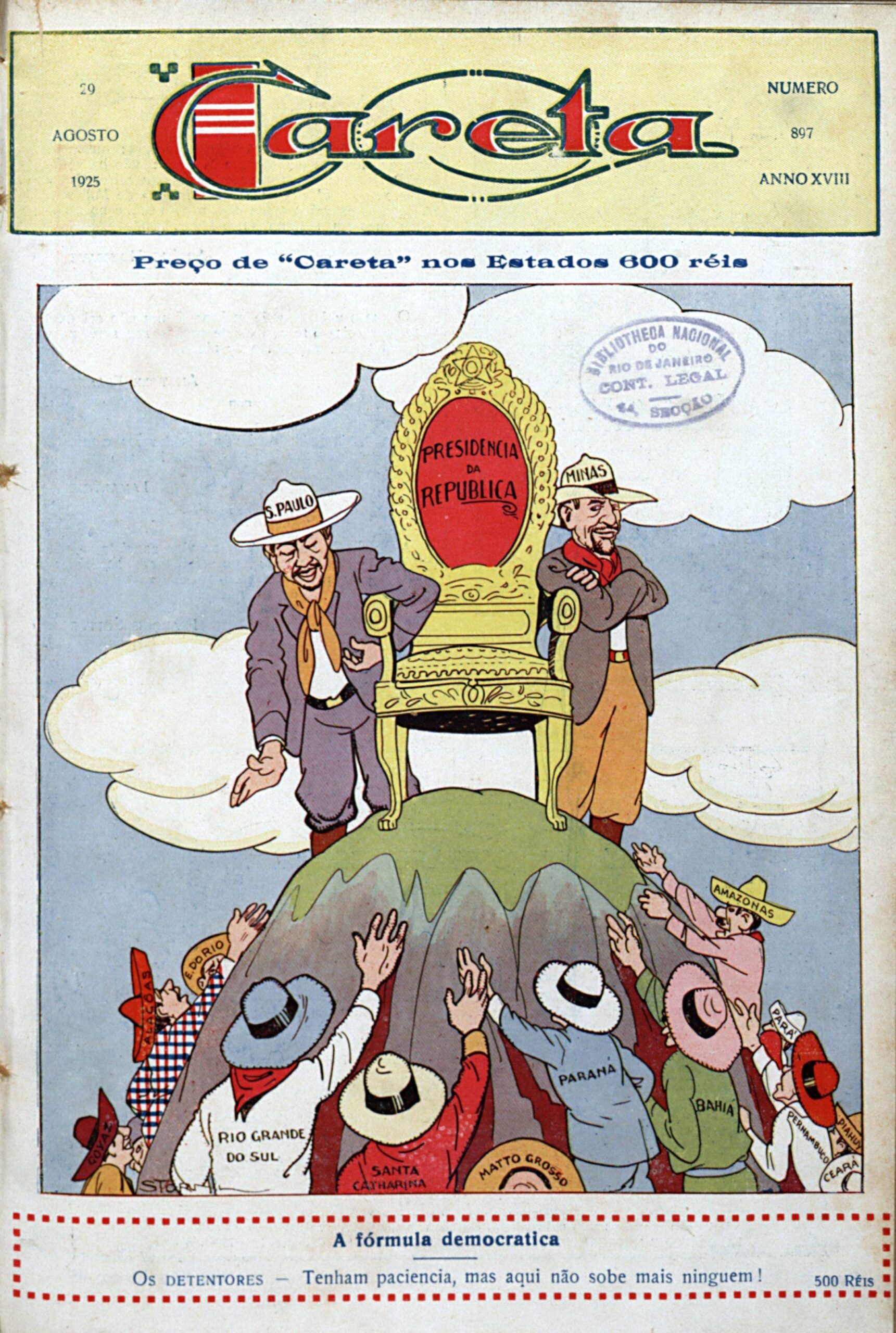 Arte ilustrando a política do café com leite